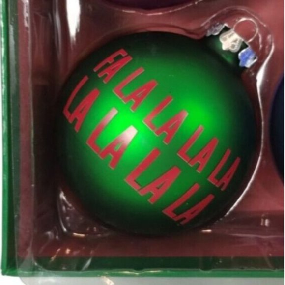 Tommy Hilfiger Fa La La Christmas Ornaments 4 Piece Set 3 inch Ball Exclusive - Picture 3 of 12